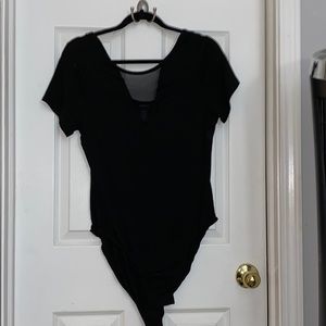 Mesh v-neck body suit